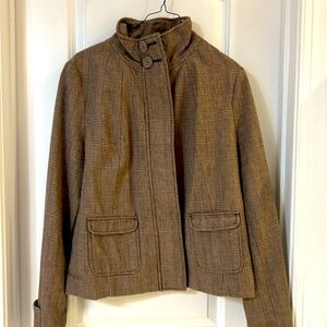 Brown plaid light weight jacket XL